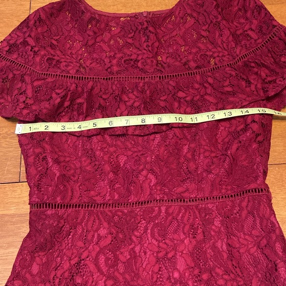 BB Dakota x Revolve Womens Size 4 Red Aphrodite Lace Tiered Cocktail Mini Dress - Picture 14 of 15